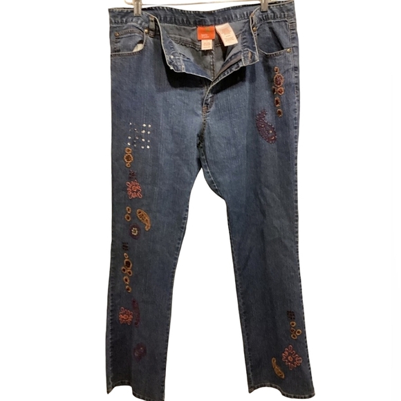 Hearts of Palm Women's Boot Cut Jeans with Embroidery Sz.16 - Picture 7 of 12